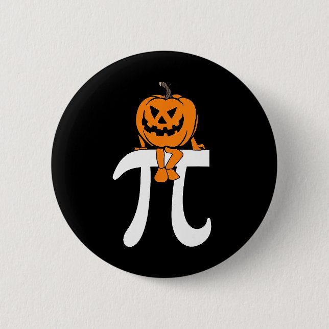 Pumpkin Pie Math Funny Halloween Thanksgiving Pi D Button (Front)