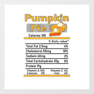 Pumpkin Pie Nutrition Facts Family Thanksgiving Co Floor Decals