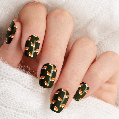 Pumpkin Pie On Green Thanksgiving Nail Wraps