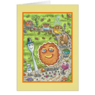 PUMPKIN PIE PARADE THANKSGIVING GREETING CARD B