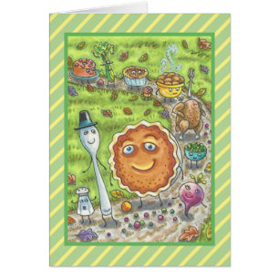 PUMPKIN PIE PARADE THANKSGIVING GREETING CARD Vers