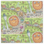 PUMPKIN PIE PARADE TURKEY FOOD THANKSGIVING FABRIC