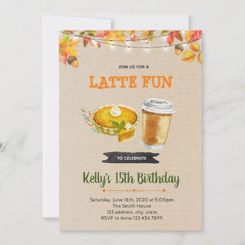 Pumpkin pie party invitation