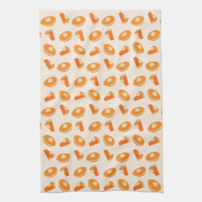 Pumpkin Pie Pattern Kitchen Towel (Vertical)