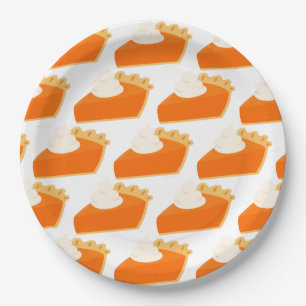 Pumpkin Pie Pattern Paper Plates