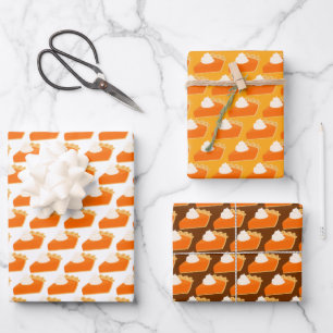 Pumpkin Pie Pattern Wrapping Paper Sheets