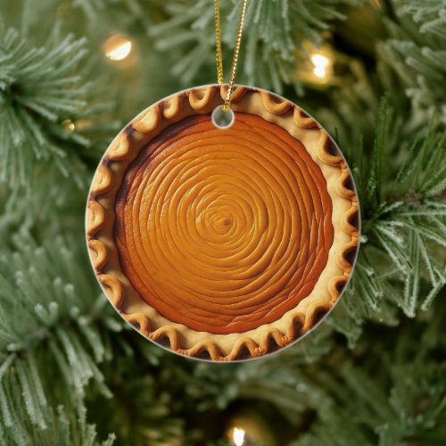 Pumpkin Pie Personalized Christmas Ceramic Ornament