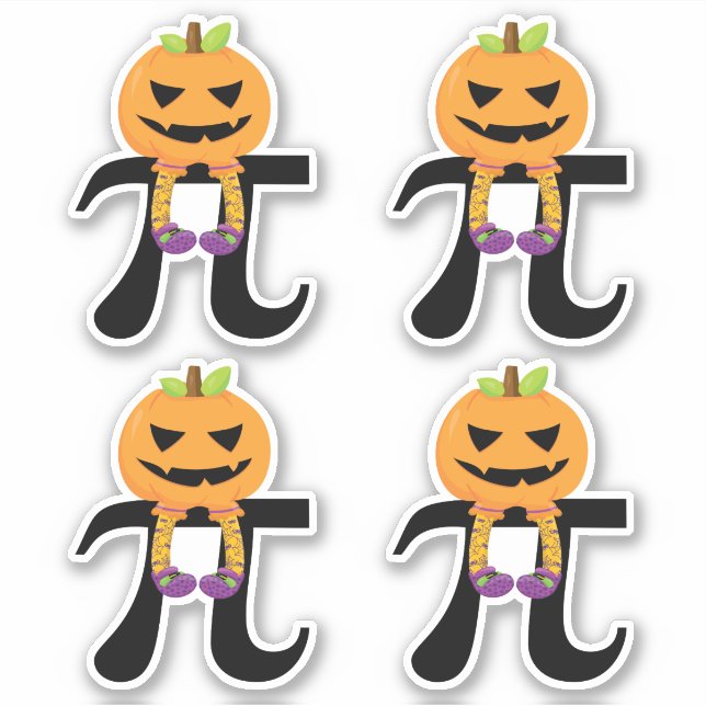 Pumpkin Pie - pi Math Halloween Humor Sticker (Front)