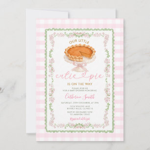 Pumpkin Pie Pink Gingham BABY Shower Invitation