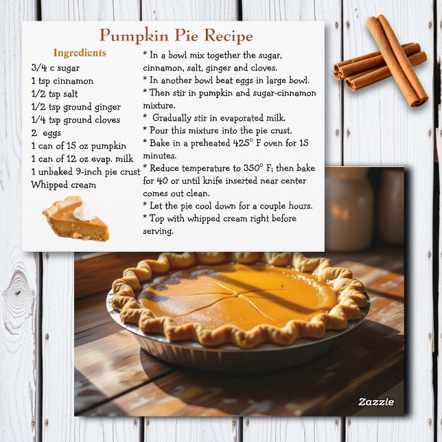 Pumpkin Pie Recipe Card (Creator Uploaded)