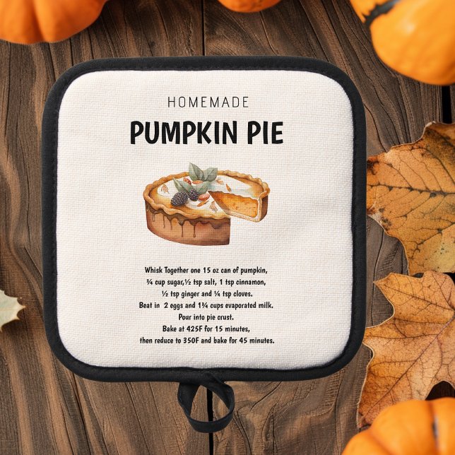 "Pumpkin Pie Recipe Cozy Gift Ideas Pot Holder (Creator Uploaded)