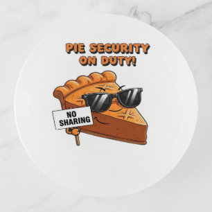 Pumpkin Pie Security Guard Funny Thanksgiving Over Trinket Tray