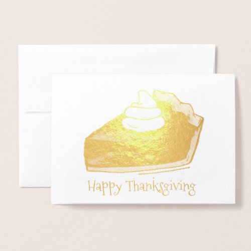 Pumpkin Pie Slice Autumn Baking Happy Thanksgiving Foil Card
