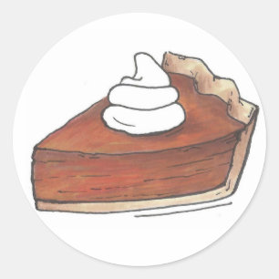 Pumpkin Pie Slice Baking Thanksgiving Holiday Food Classic Round Sticker