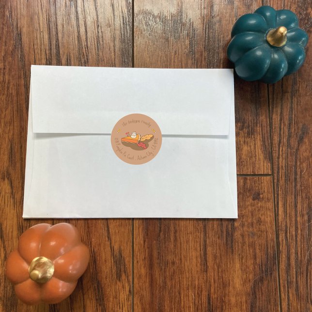 Pumpkin Pie Slice Doodle Fall Brown Envelope Seals (Creator Uploaded)