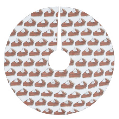 Pumpkin Pie Slice Thanksgiving Holiday Dinner Brushed Polyester Tree Skirt