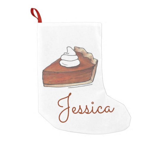 Pumpkin Pie Slice Thanksgiving Holiday Dinner Small Christmas Stocking