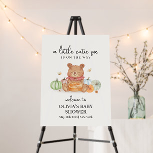 Pumpkin Pie Teddy Bear Baby Shower Welcome Sign