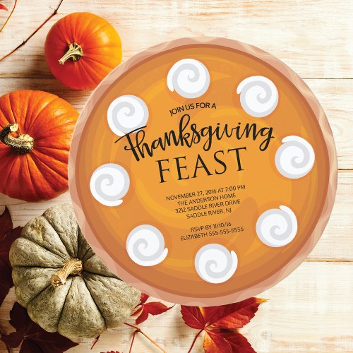 Pumpkin Pie Thanksgiving Dinner Feast Invitation