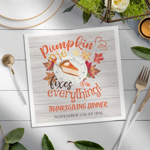 Pumpkin Pie Thanksgiving Dinner Napkins