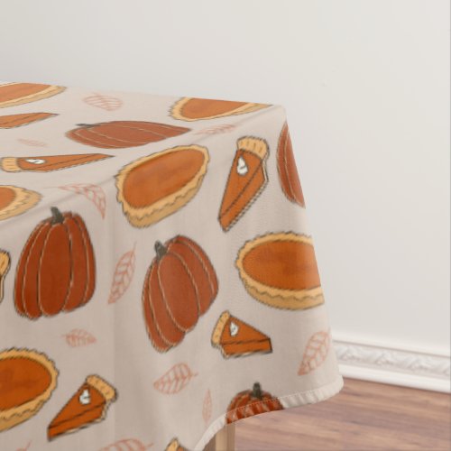 Pumpkin Pie Thanksgiving Food Fall Pattern Tablecloth