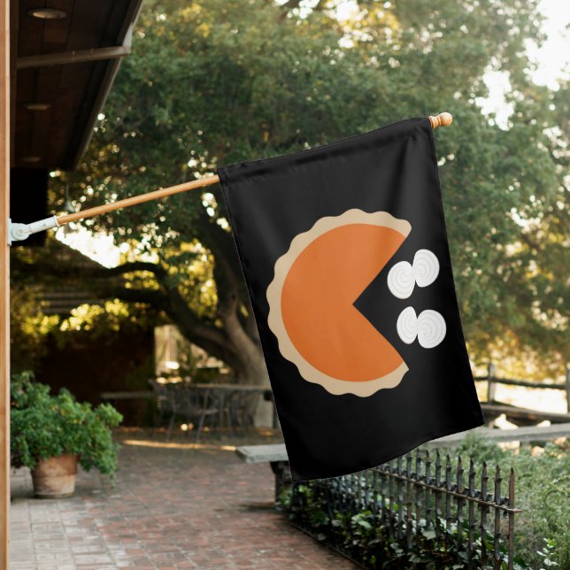 Pumpkin Pie Thanksgiving Humor Pumpkin Season House Flag (In SItu)