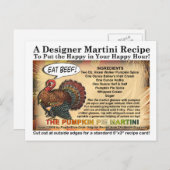 Pumpkin Pie Thanksgiving Martini Recipe Postcard (Front/Back)