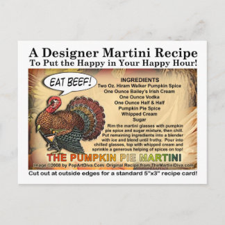 Pumpkin Pie Thanksgiving Martini Recipe Postcard
