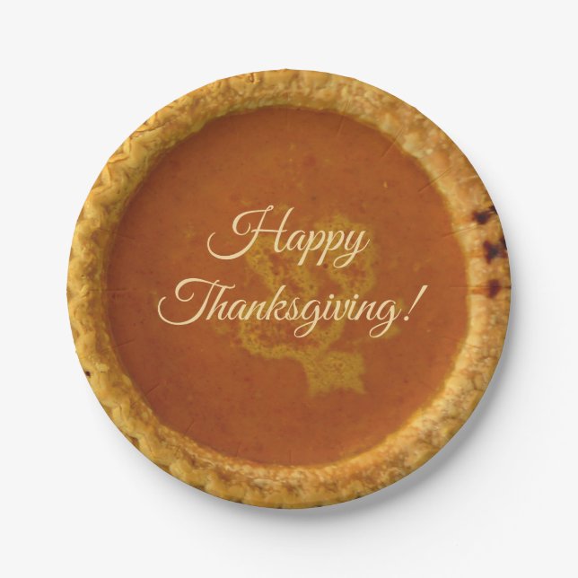 Pumpkin Pie Thanksgiving Paper Plate (Front)