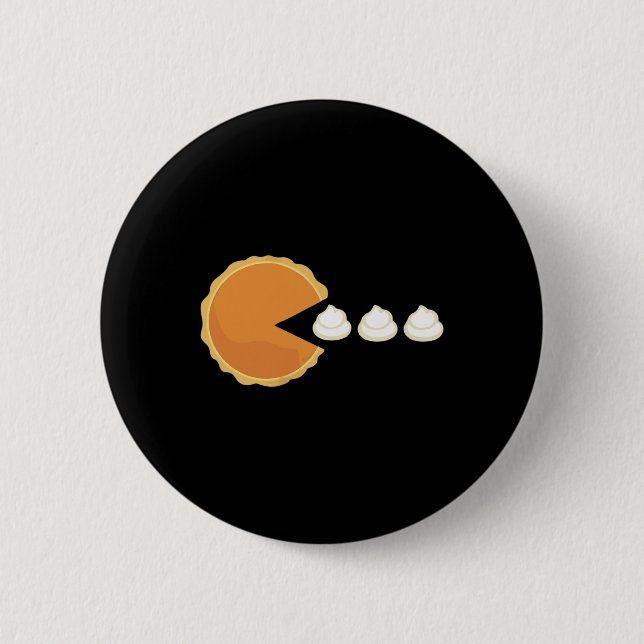 Pumpkin Pie Thanksgiving Video Game 1  Button (Front)