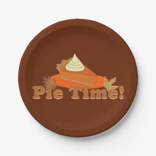 Pumpkin Pie Time Thanksgiving Paper Plates