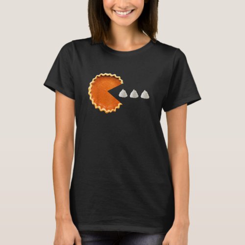 Pumpkin Pie Whipped Cream Video Game Thanksgiving T_Shirt
