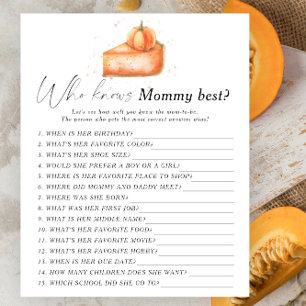 Pumpkin pie - Who knows mommy best game
