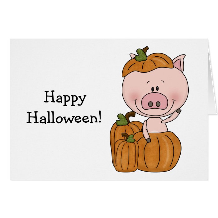 Pumpkin Pig (customizable) Greeting Cards