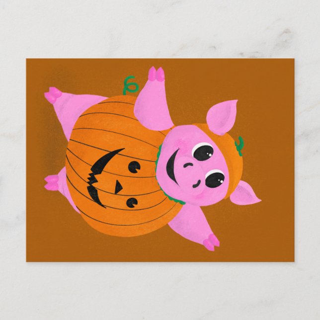 Pumpkin Pig Postcard (Front)