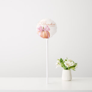Pumpkin & Pink Bow Baby Shower Balloon   Cute girl