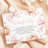 Pumpkin Pink Bow Baby Shower Books for Baby