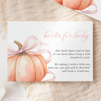 Pumpkin Pink Bow Baby Shower Books for Baby