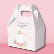 Pumpkin Pink Floral Baby Girl Shower  Favor Boxes