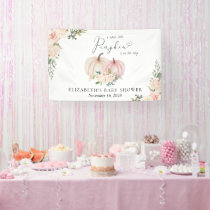 Pumpkin Pink Floral Baby Shower Welcome Banner