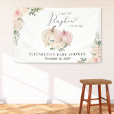 Adorable Elephant Blush Pink Floral Baby Shower Banner