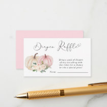 Pumpkin Pink Floral Diaper Raffle Baby Shower Enclosure Card