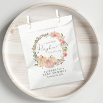 Pumpkin Pink Floral Girl Baby Shower Favor Bag