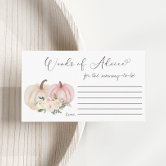 Pumpkin Pink Floral Diaper Raffle Baby Shower Enclosure Card