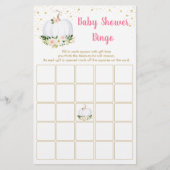 Pumpkin Pink Gold Baby Shower Bingo Game (Front)
