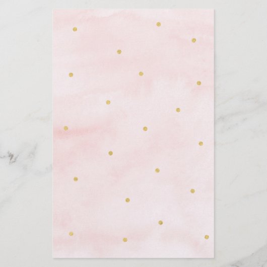 Pumpkin Pink Gold Baby Shower Bingo Game (Back)