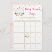 Pumpkin Pink Gold Baby Shower Bingo Game (Front/Back)