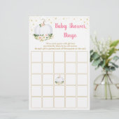Pumpkin Pink Gold Baby Shower Bingo Game (Standing Front)