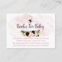 Pumpkin Pink Gold Burgundy Baby Book Request Enclosure Card