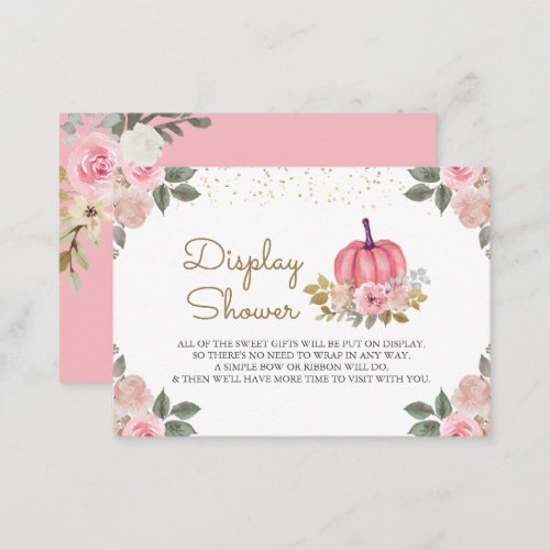 Pumpkin Pink Gold Floral Display Shower Enclosure Card